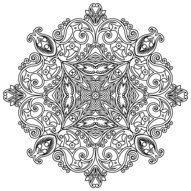 Vektör soyut çiçekli etnik süsleme