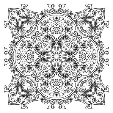 Vektör soyut çiçekli etnik süsleme