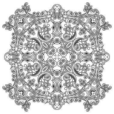 Vektör soyut çiçekli etnik süsleme