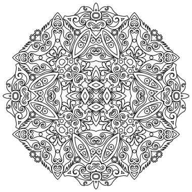 Vektör soyut çiçekli etnik süsleme