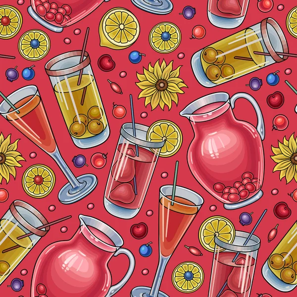 Funny drinks seamless pattern.
