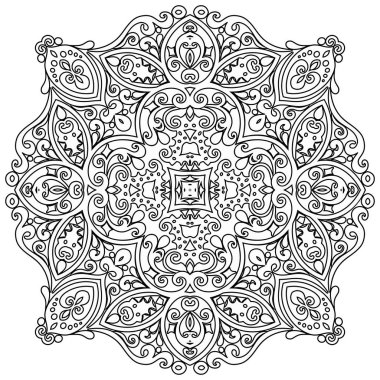 Vektör soyut çiçekli etnik süsleme