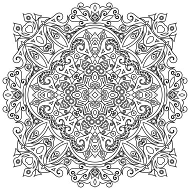 Vektör soyut çiçekli etnik süsleme