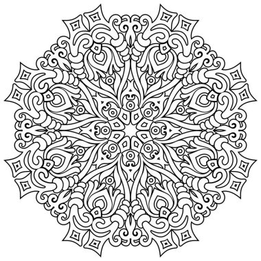 Vektör soyut çiçekli etnik süsleme