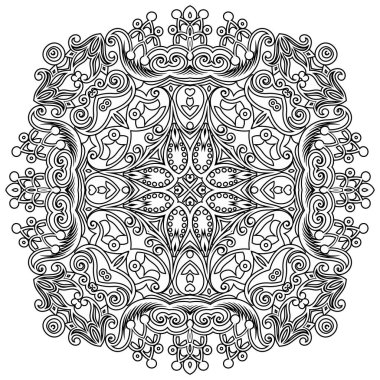 Vektör soyut çiçekli etnik süsleme