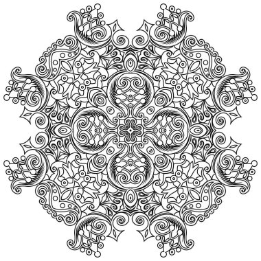 Vektör soyut çiçekli etnik süsleme