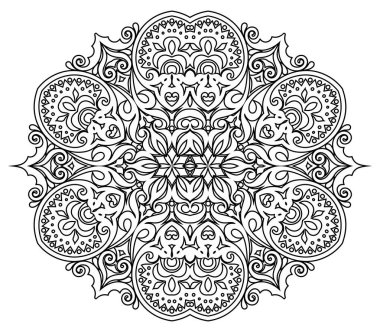 Vektör soyut çiçekli etnik süsleme