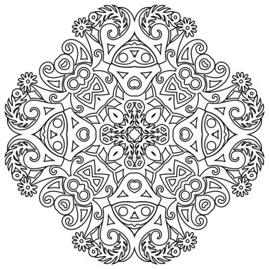 Vektör soyut çiçekli etnik süsleme