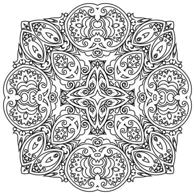 Vektör soyut çiçekli etnik süsleme