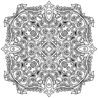 Vektör soyut çiçekli etnik süsleme