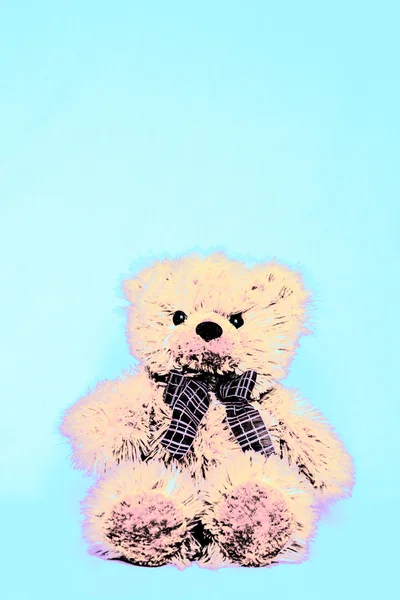Urso de pelúcia em azul — Fotografia de Stock