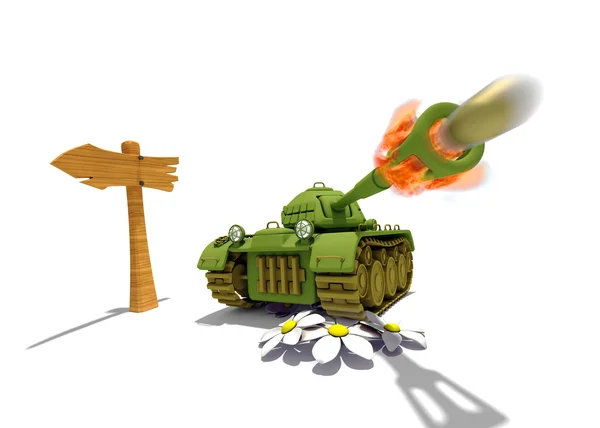 Cartoon Tank — Stockfoto
