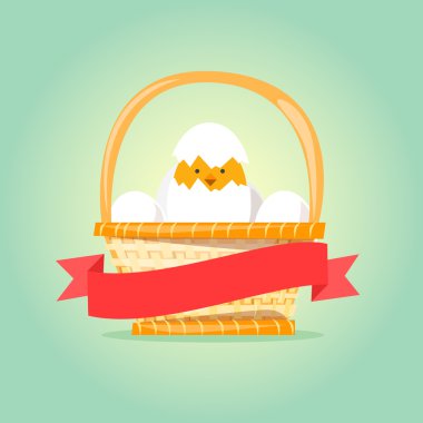 Yumurta ve tavuk Paskalya sepeti