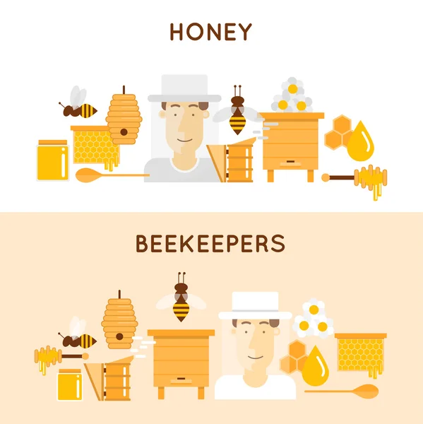 Miel y apicultura — Archivo Imágenes Vectoriales