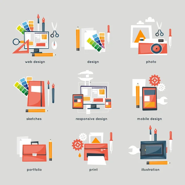 Responsive design set of icons — Stock Vector