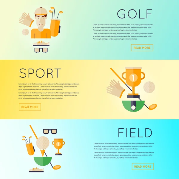 Conjunto de pancartas del club de golf — Archivo Imágenes Vectoriales