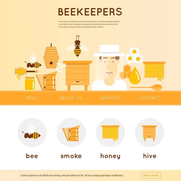 Med a včelařské nápisy — Stockový vektor