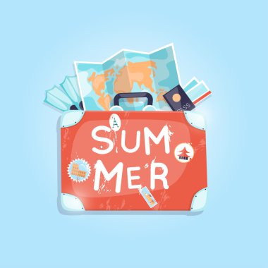 Vintage çanta çıkartmaları ile