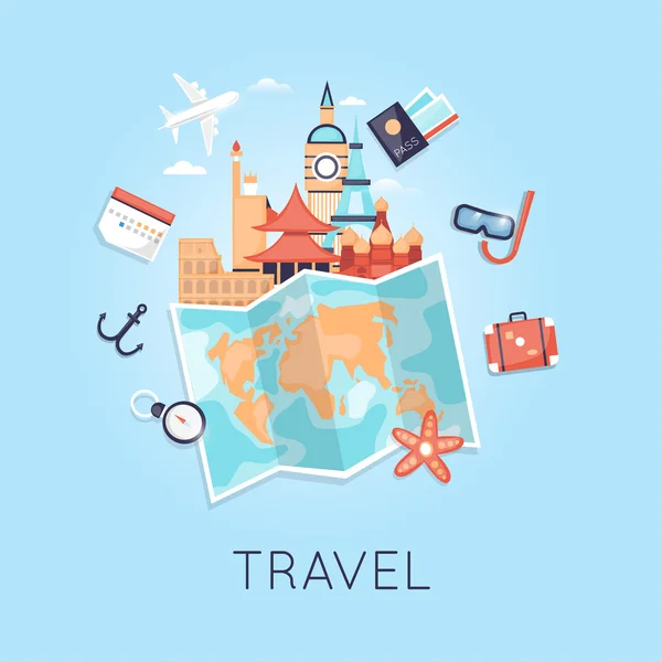 Planning summer vacations — Stock Vector