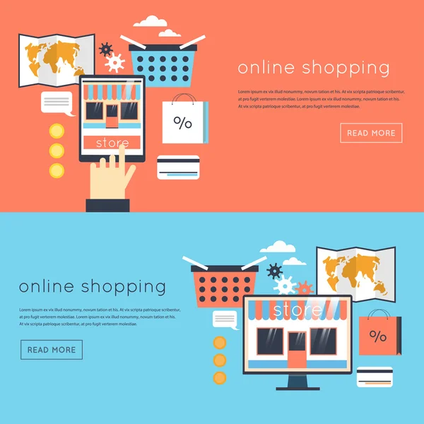 On-line alışveriş kavramı — Stok Vektör
