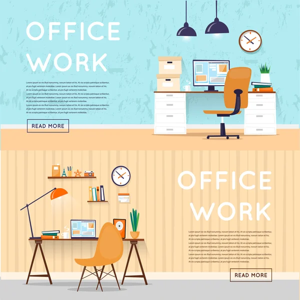 Workplace concept banners — Stock Vector