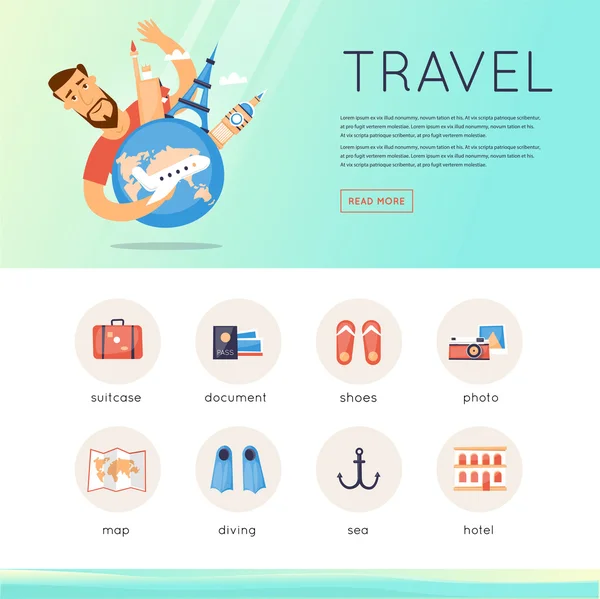 Plantilla de diseño World Travel — Vector de stock