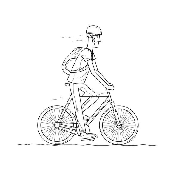 Guy à vélo de montagne — Image vectorielle