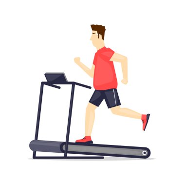 Koşu bandında koşan adam
