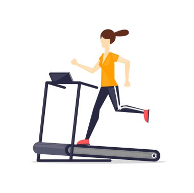 Koşu bandında koşan kadın