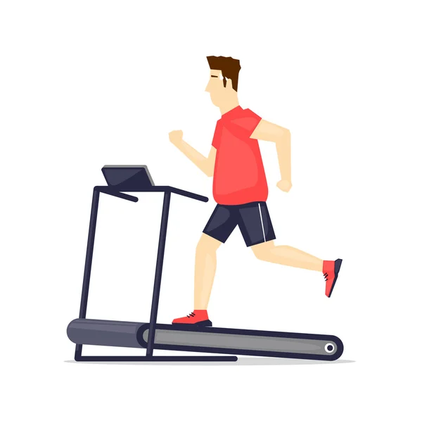Man running on treadmill — Stock Vector