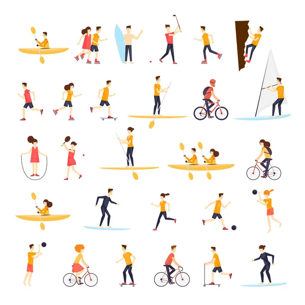 Physical activity people — Stock Vector