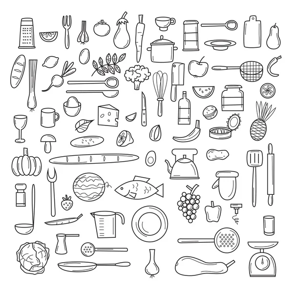 Mat och dryck ikoner — Stock vektor