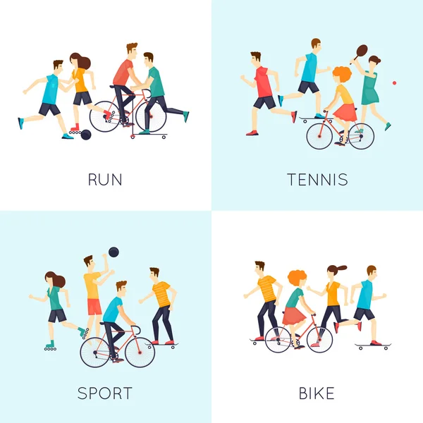 Physical activity people — Stock Vector