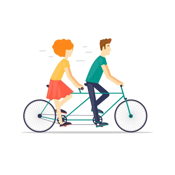 Physical activity on bike — Stock Vector