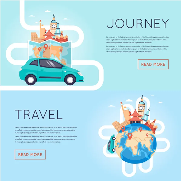 Viajar en coche concepto — Vector de stock