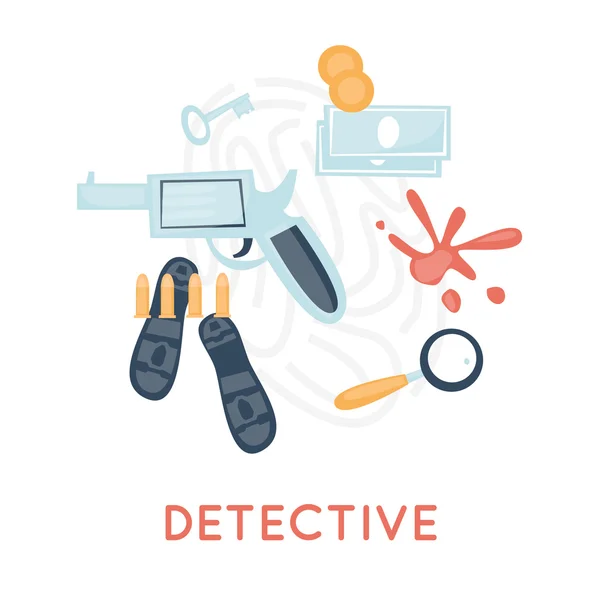 Zestaw ikon detektyw — Wektor stockowy