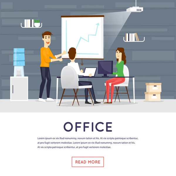 Office arbetsplats banner — Stock vektor