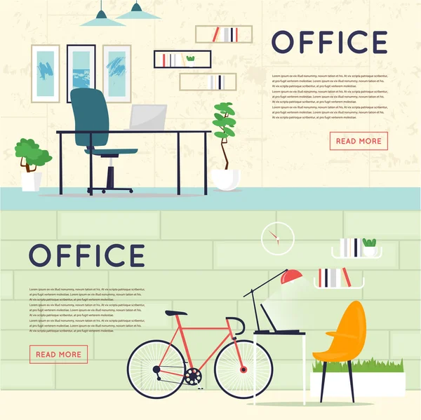 Office workplace banner — Stock Vector