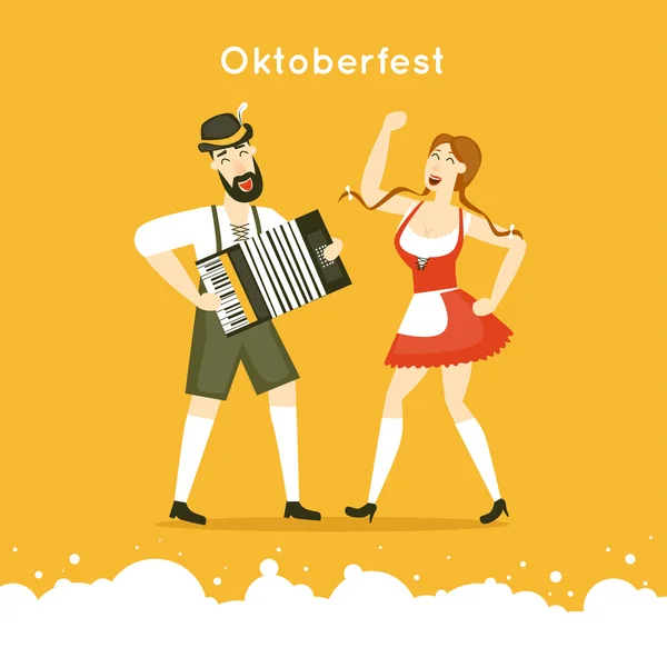 Bavarian man and woman — Stock Vector