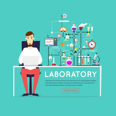 Laboratuvar odasında çalışan bilim adamı.