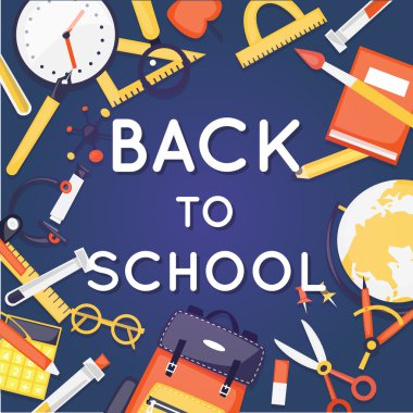 Okula dönüş. Düz tasarım 