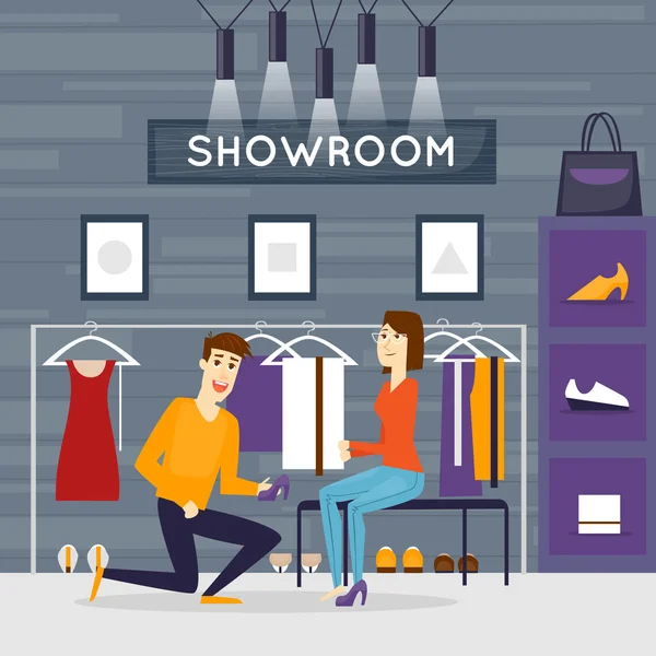 Tienda de moda para mujeres . — Vector de stock