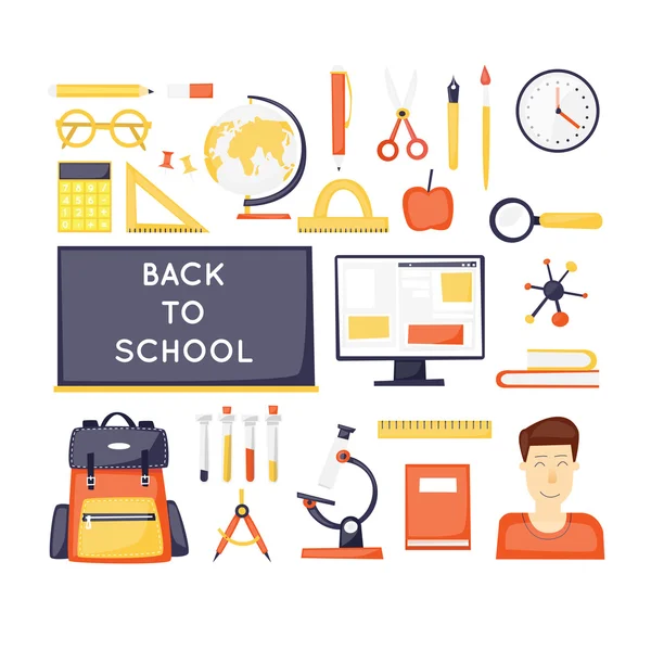 Back to school. Flat design — Stock Vector