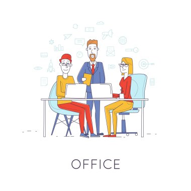 İş karakterleri illüstrasyon