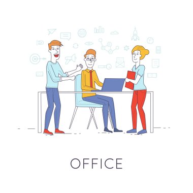 İş karakterleri illüstrasyon