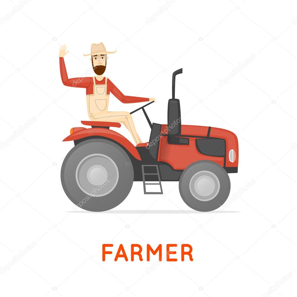 Vector snow tractor flat icon