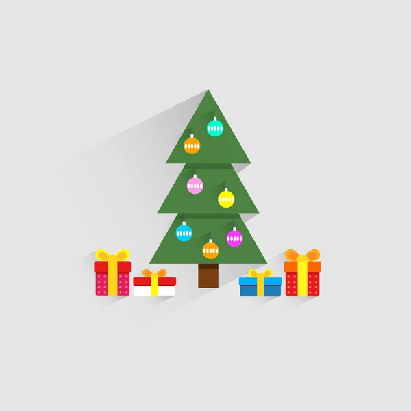 Weihnachten und Neujahr flaches Design. — Stockvektor