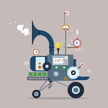 Start up business machine. Business Startup. Flat Style Design. clipart