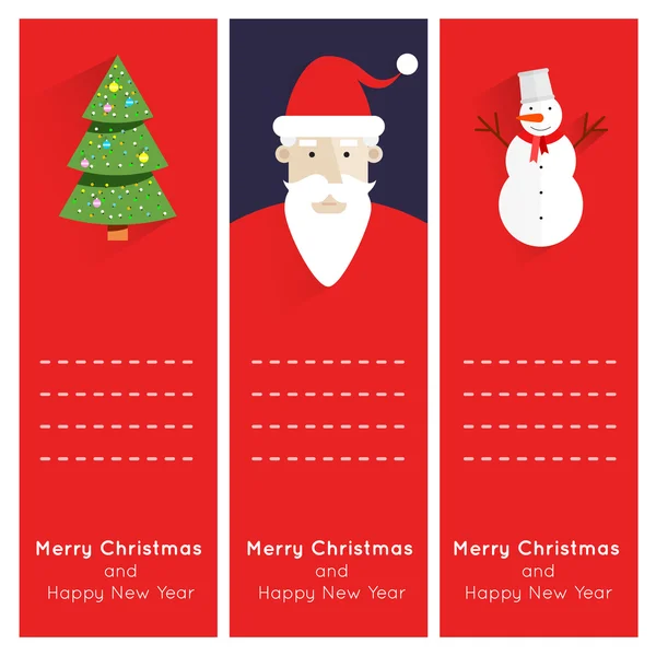 Joyeux Noël et bonne année modèles de cartes de voeux. Affiche, bannière, carte, autocollant. Conception plate . — Image vectorielle