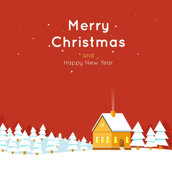 Tarjeta de Navidad. Feliz Navidad y Feliz Año Nuevo. Estilo plano . — Vector de stock